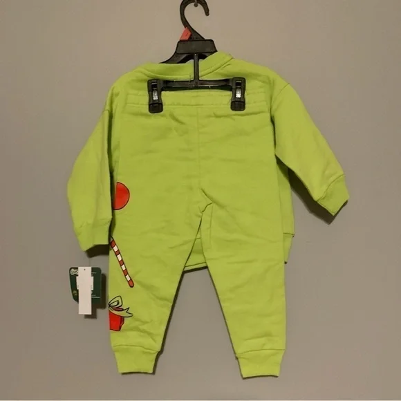 NWT. DR. SEUSS The Grinch Team Grinch Kids Lime Green Set - Picture 5 of 5